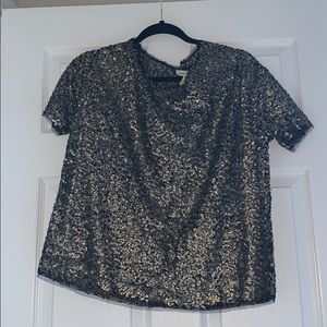 Gold sequin blouse